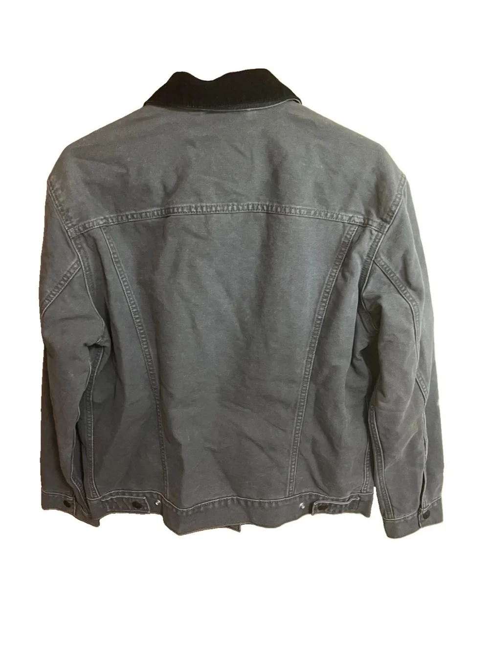 Levi’s NWT Flannel Lined Canvas Trucker Jacket M Grey Corduroy Collar 72890-001