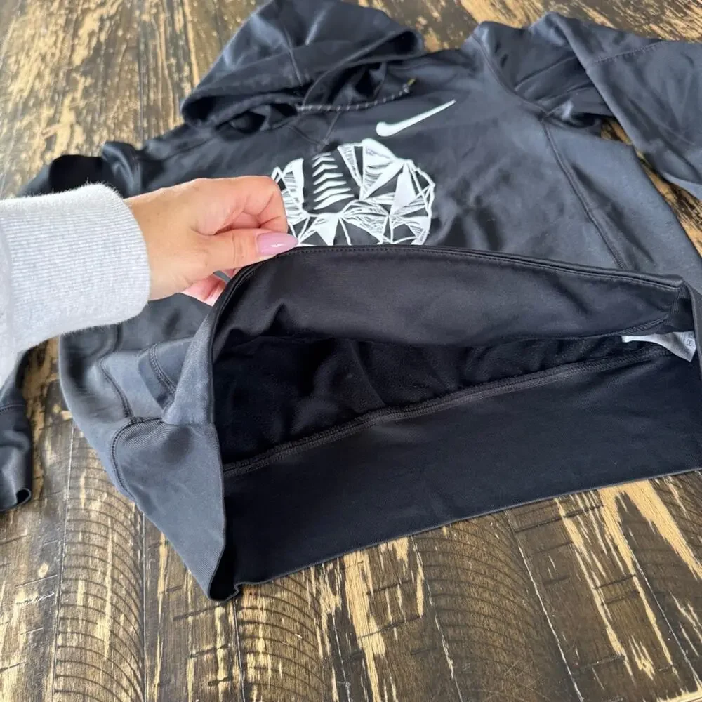 NIKE - FOOTBALL - Black Hoodie with Geometric Design - SMALL