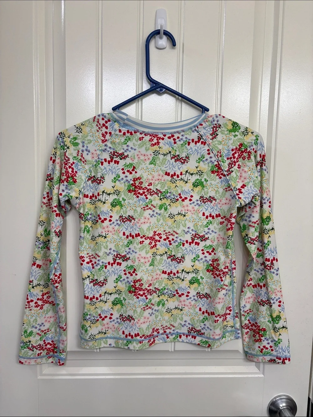 Hanna Andersson Kids Floral Rashguard - White with Red, Green, Blue Accents