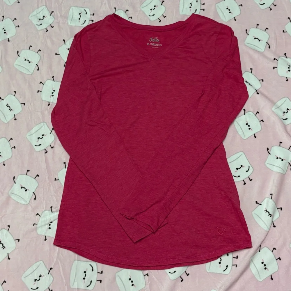 Girls Justice Hot Pink Long Sleeve Shirt