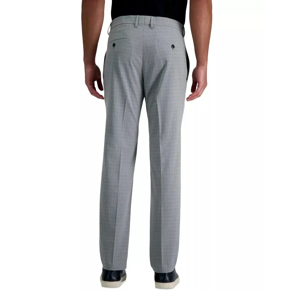 Kenneth Cole‎ Reaction Mens Slim Fit Check Dress Pants Grey Size 30W 30L
