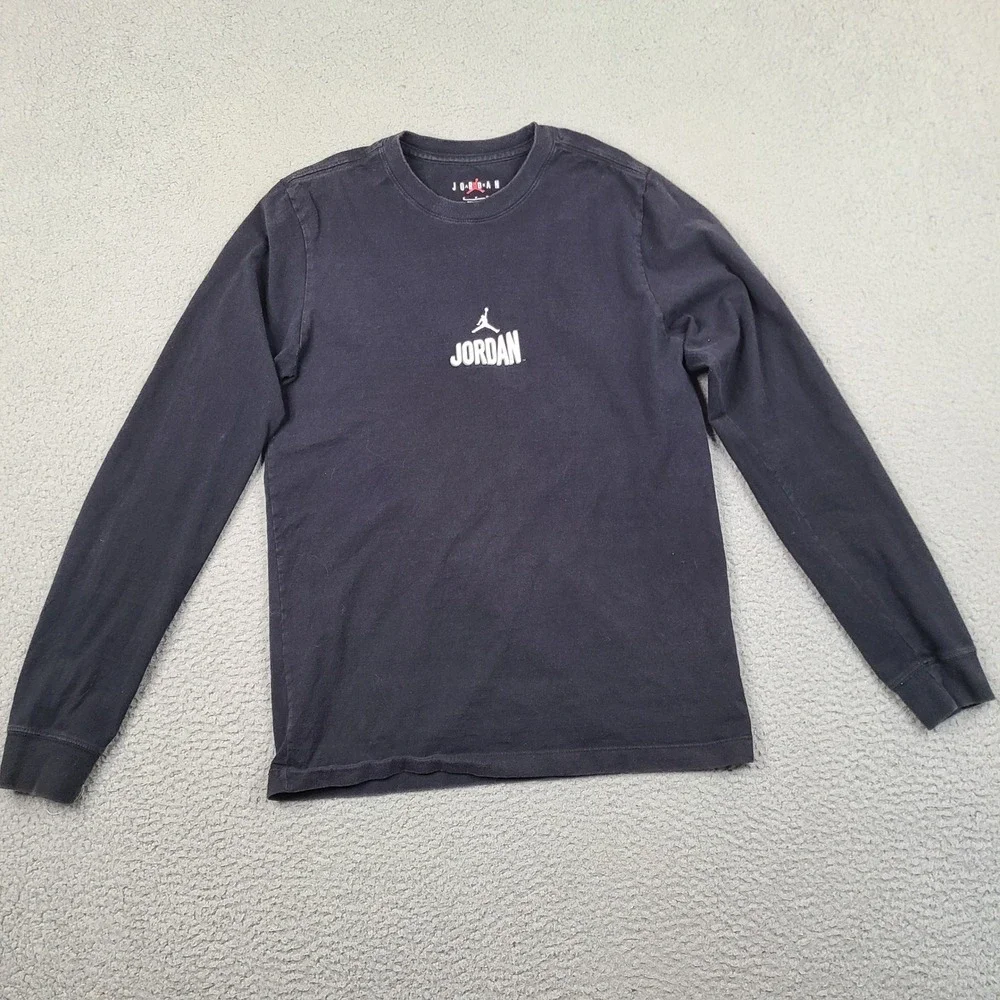 Jordan Shirt Mens Small Black Long Sleeve Air Jordan Flight Club Graphic Tee