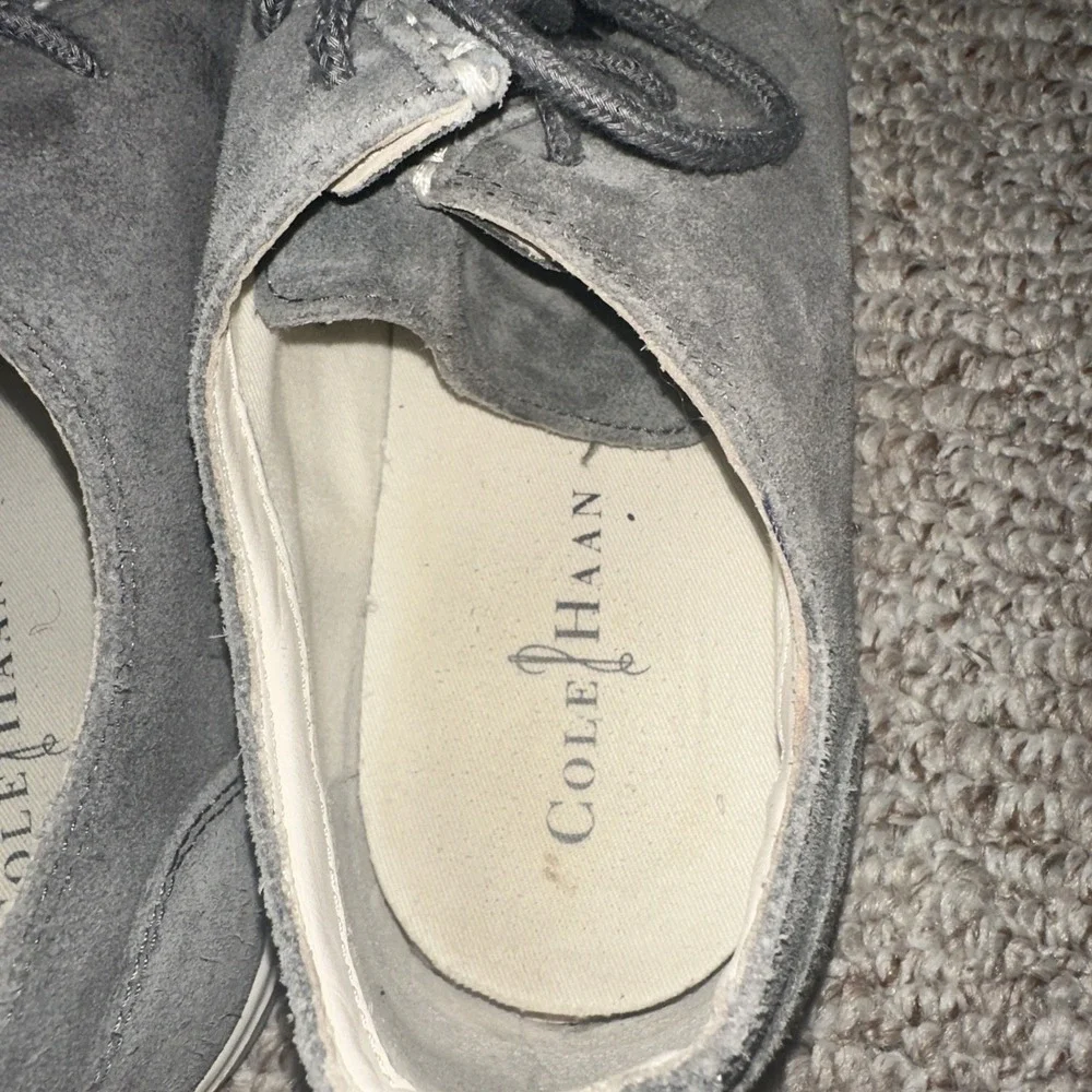 Mens COLE HAAN Air Eyelet Lace Up  Loafer Shoes C12 C10579 Grey‎ Size 11.5