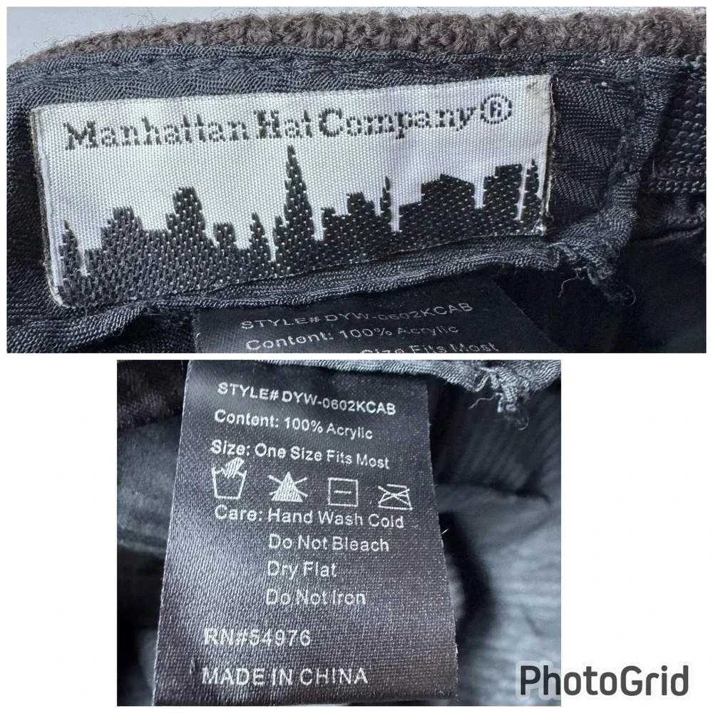 Manhattan Hat Company Newboy Hat Plaid Brown Pink Yellow Cabbie Cap Y2K