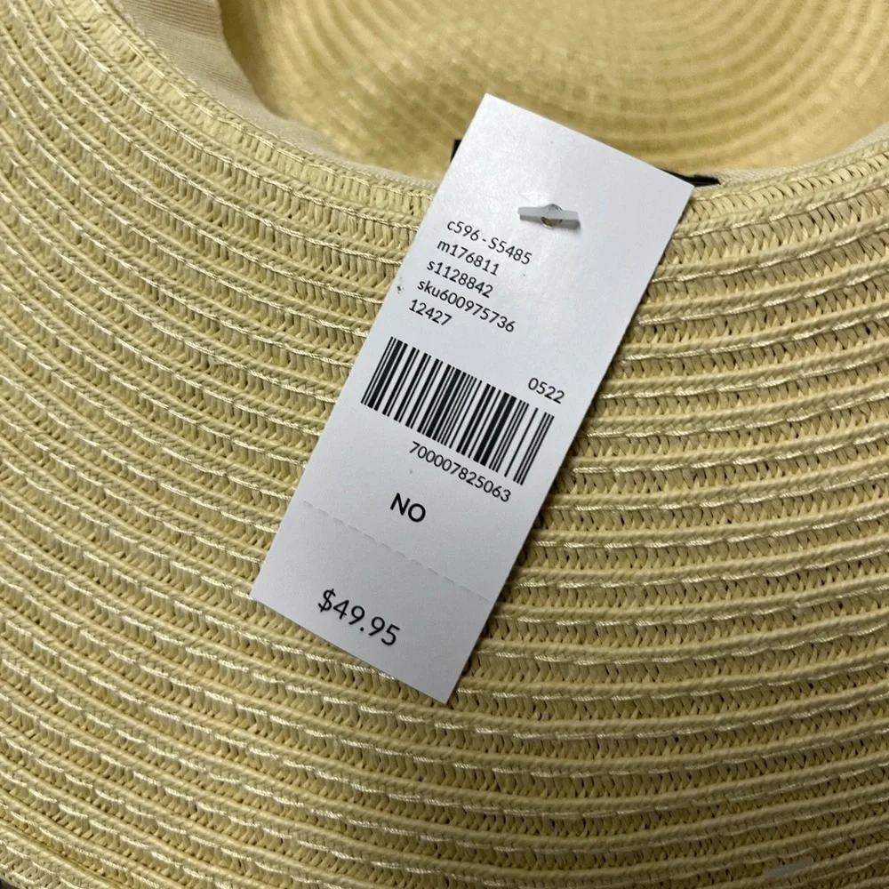 NWT Straw Pom Pom Sunhat By Lane Bryant