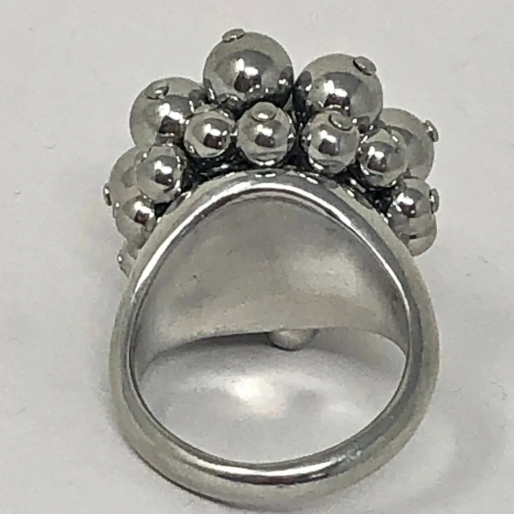 Bubbles Beads Cluster Ring Band Sz 7 Aluminum Arthur Court Signed Jewelry