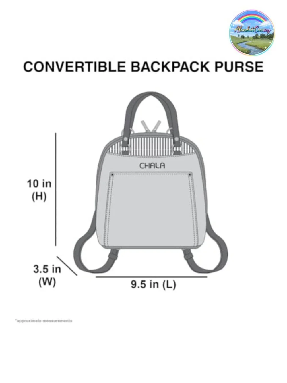 Convertible Backpack Purse with Adjustable Strap - Faux Leather Canvas