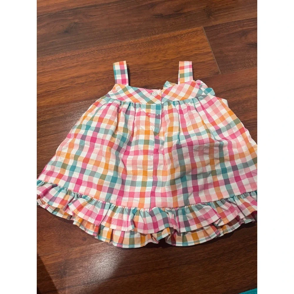 Good Lad Gingham Popsicle Applique 2-Piece Ruffle Top and Bloomers Set 12 Months