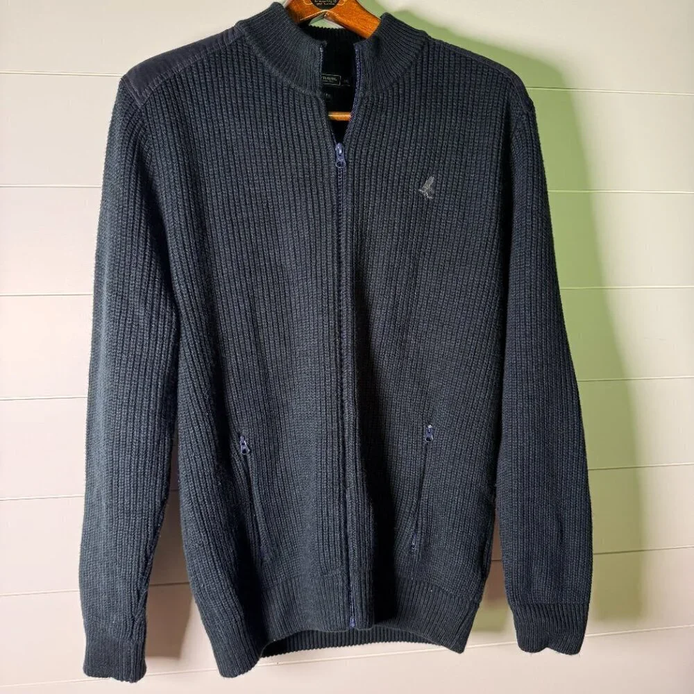 Trek & Travel Regular Fit Full Zip Cardigan Navy Sz. XXL Men's