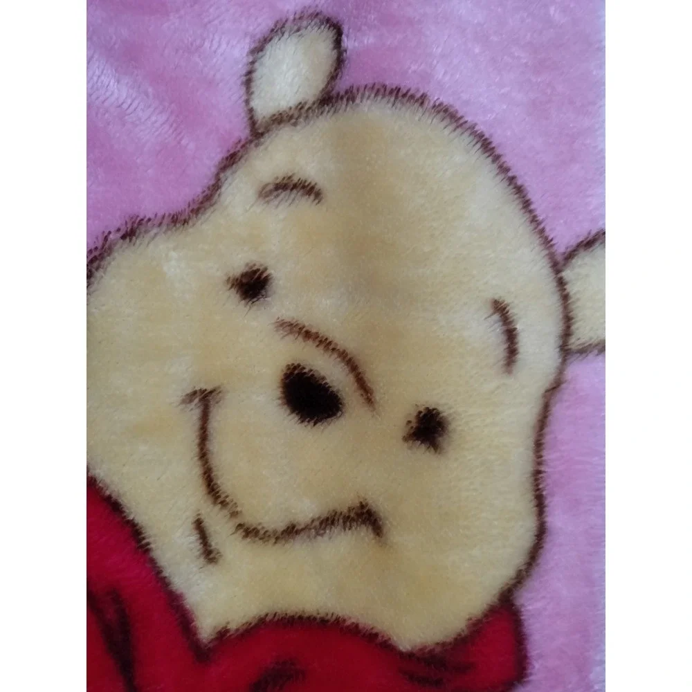 Vintage Disney Winnie The Pooh Piglet Soft Plush Baby Blanket Nursery 30x45