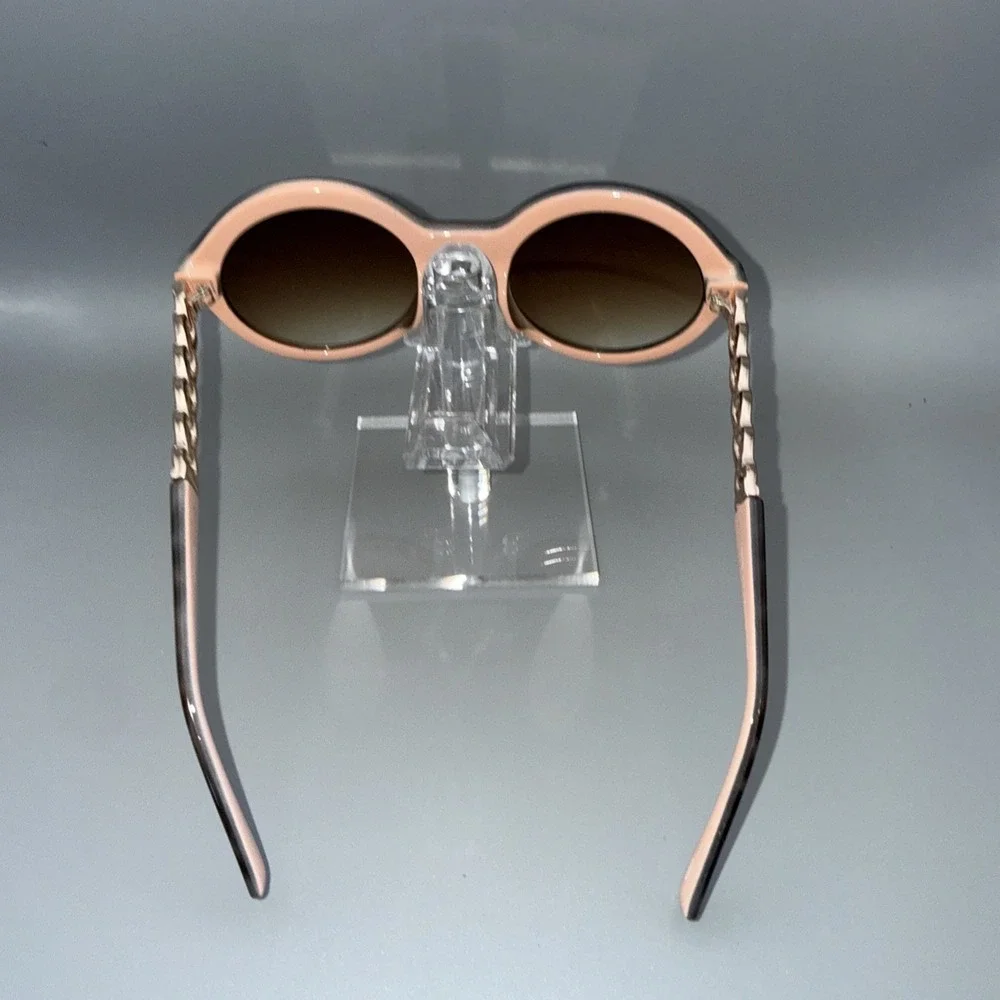 Chico Leopard Round Pink Authentic Sunglasses Gold Accents Polarized Lens SEXY