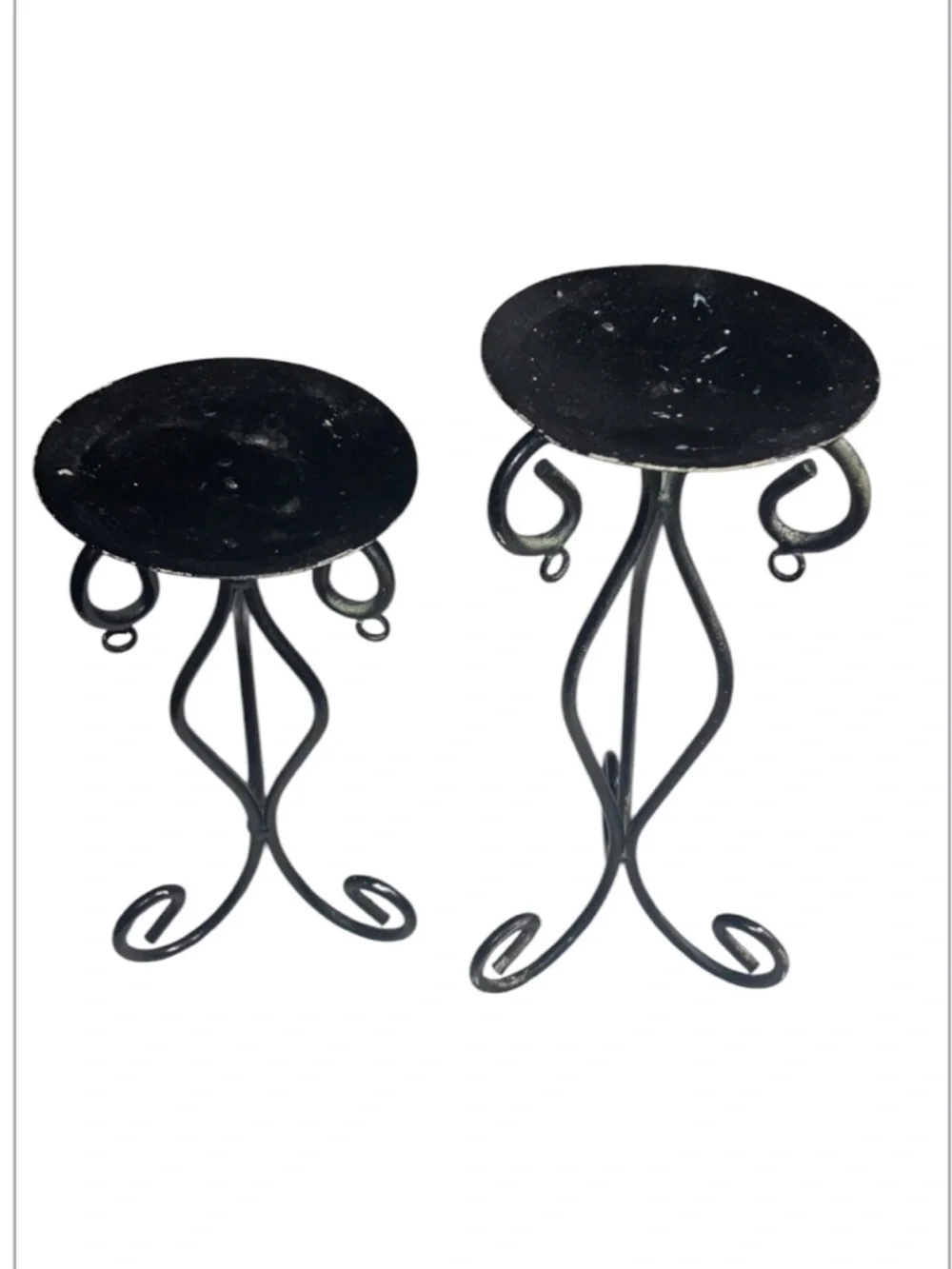 Wrought iron retro 70’s style Mediterranean candle holders