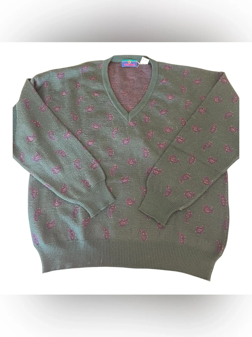 Vintage Woodward 100% merino wool hunter green sweater 2X