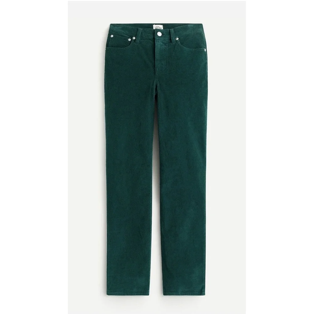 J.Crew Vintage Slim Straight Corduroy Pant Dark Spruce Sz 30 Tall Holiday Goblin