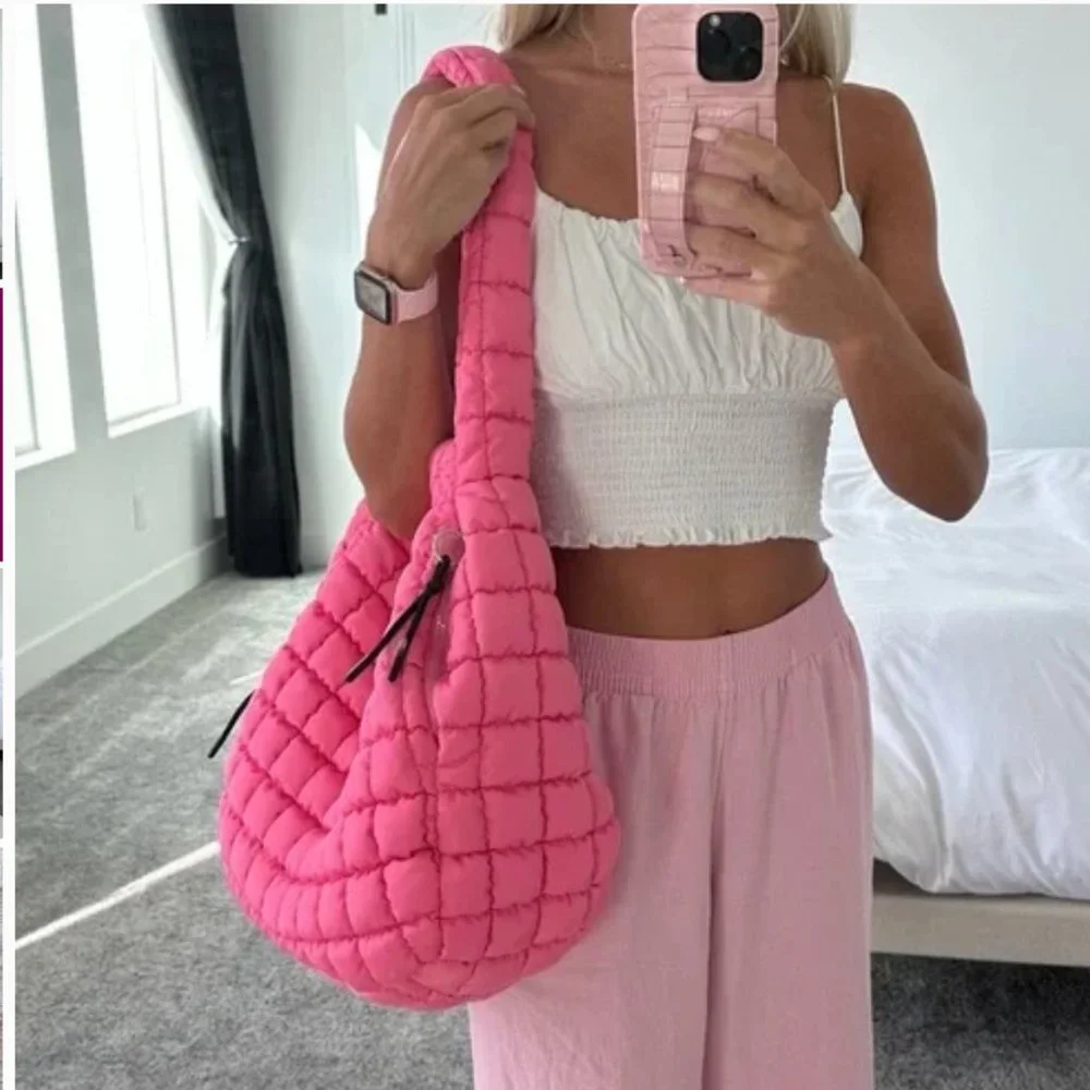 Free People Pink Bubblegum Quilted Carryall - Factory Sealed - NWT