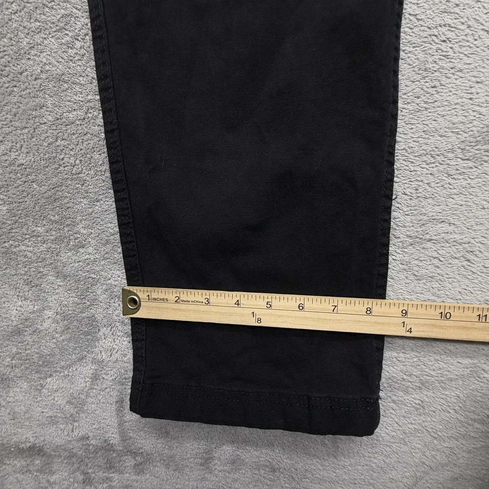Eddie Bauer Pants Mens Measured 38x32 Black Cargo Canvas Utility Pant Stretch