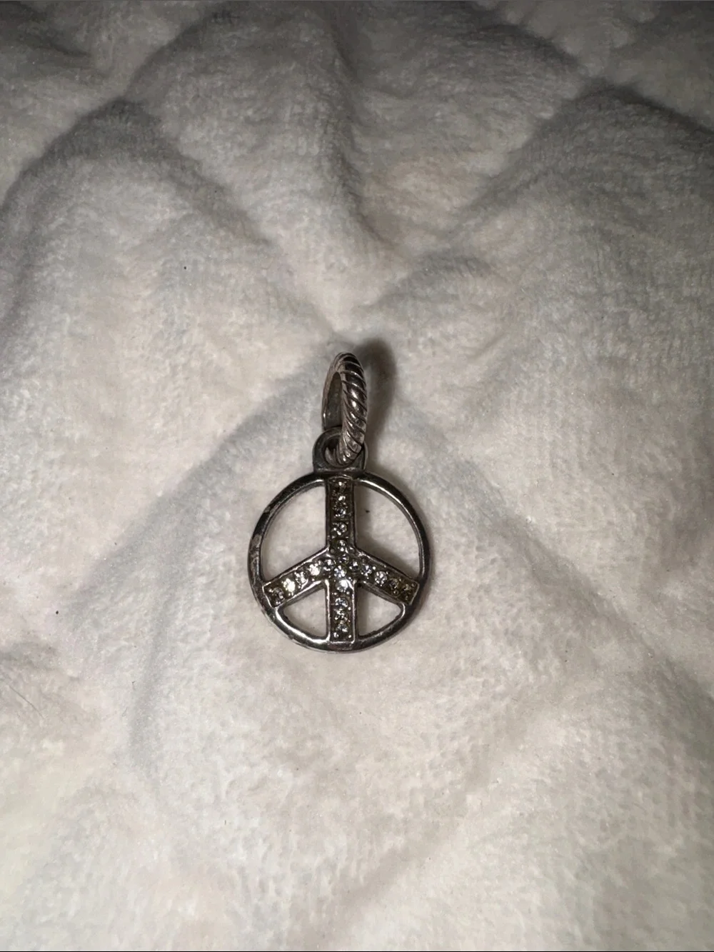 Brighton Peace Sign Charm with Crystals