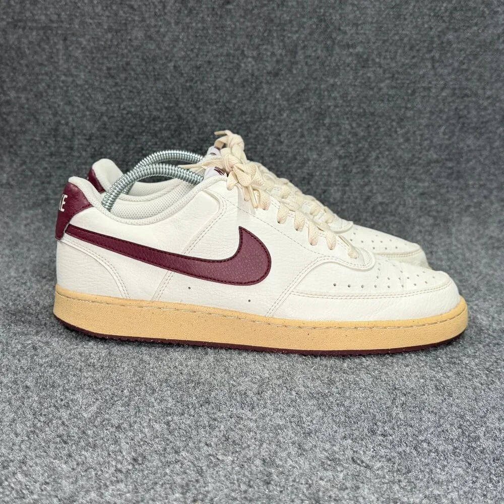 Nike Court Vision Low Athletic Shoes Men's 11.5 Sail Dark Beetroot Retro Sneaker