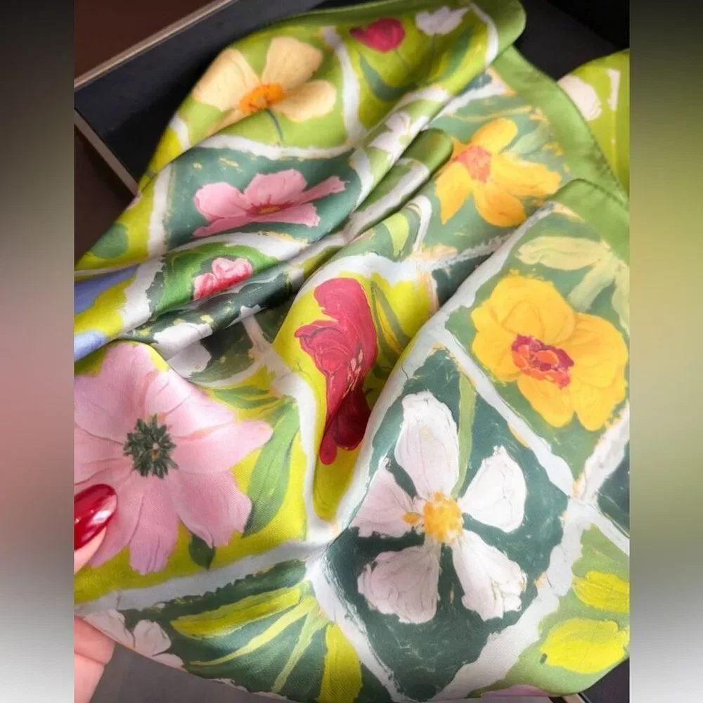 Floral Green Scarf S14