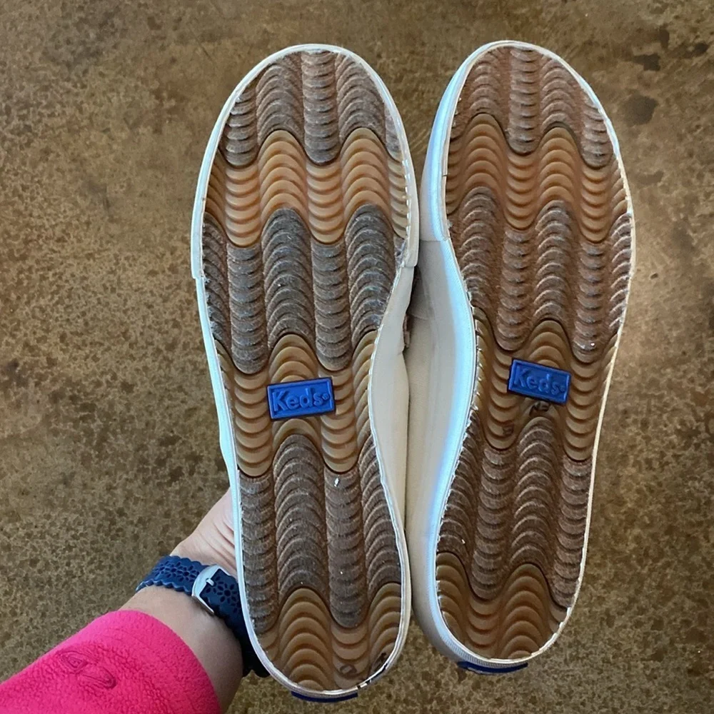 Keds Womens Double Decker‎ Metallic Wave Glitter Slip On Sneakers