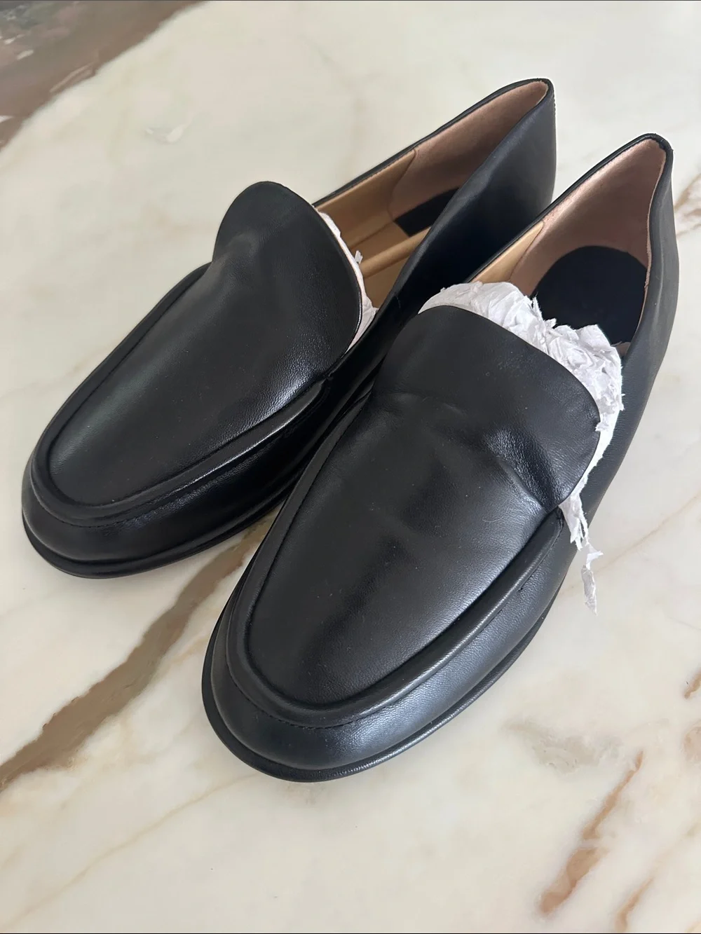 Vince Black Leather Penny Loafers