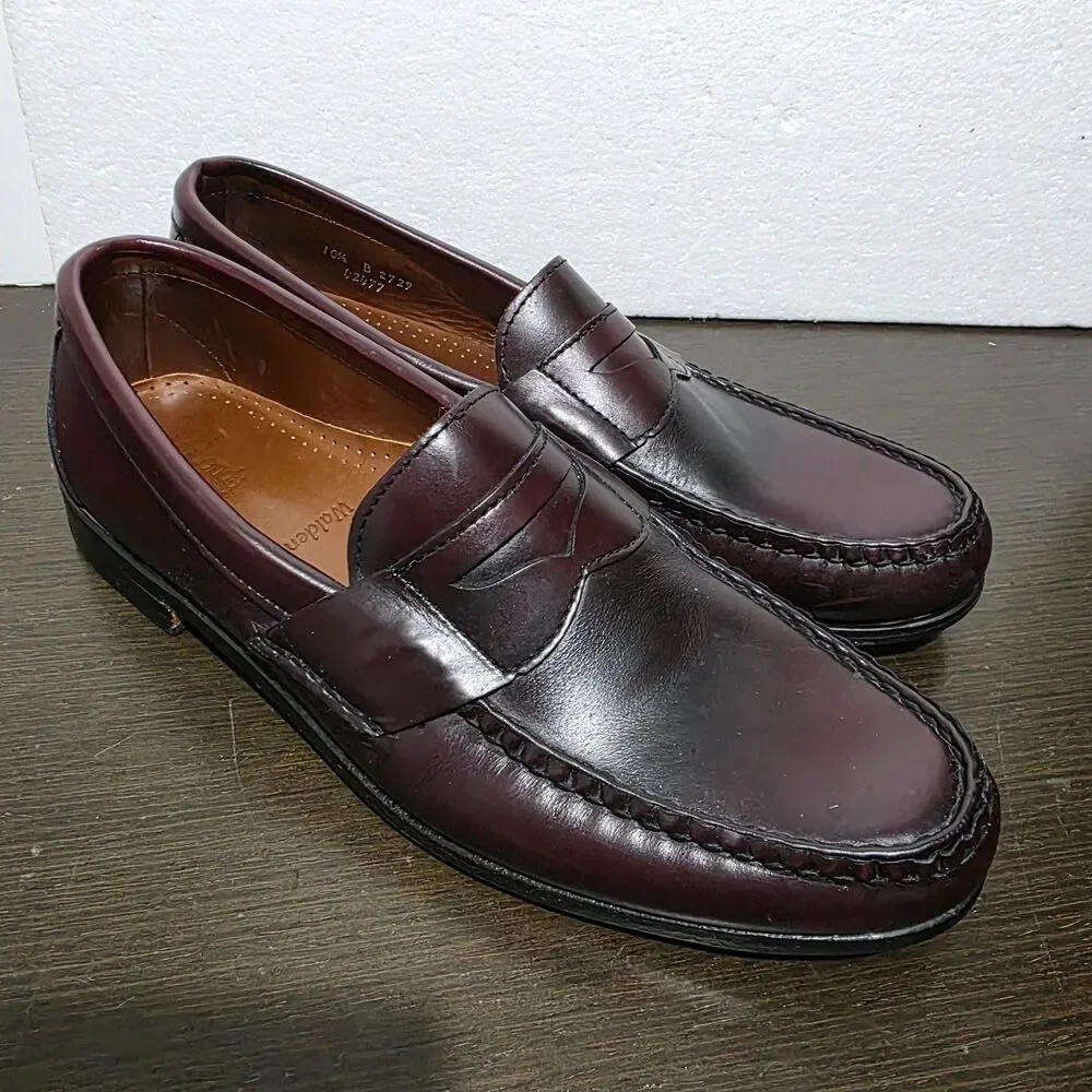Allen Edmonds Walden Penny Burgundy Leather Dress Loafers Men 10,5B