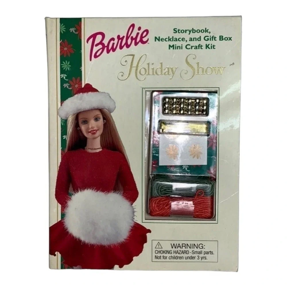 Vintage Barbie Holiday Show Storybook Necklace Gift Box Mini Craft Kit New‎