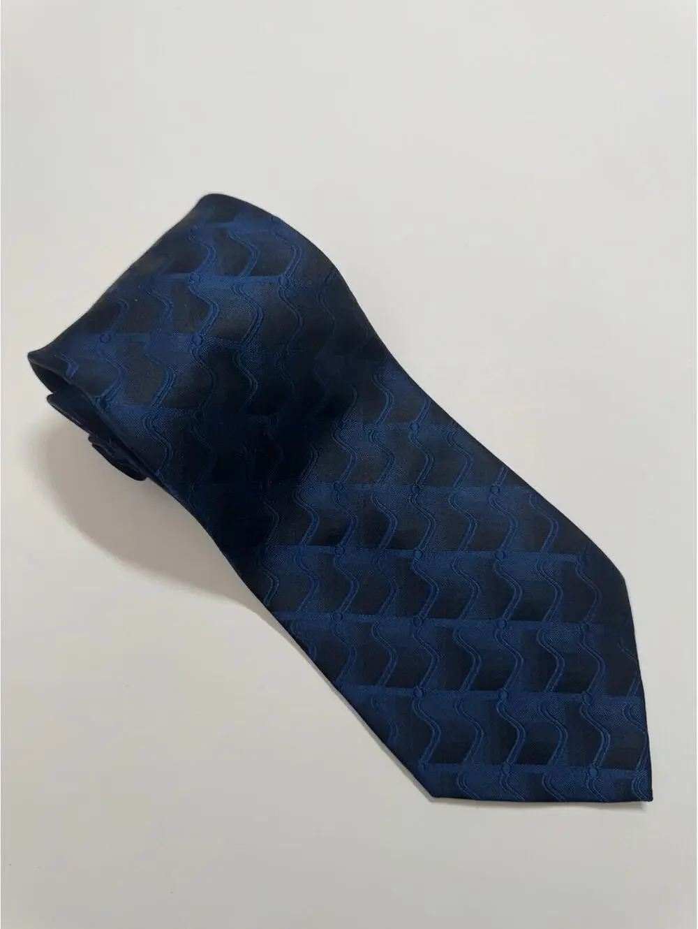 Croft & Borrow 100%‎ Silk Wide Tie Black & Blue