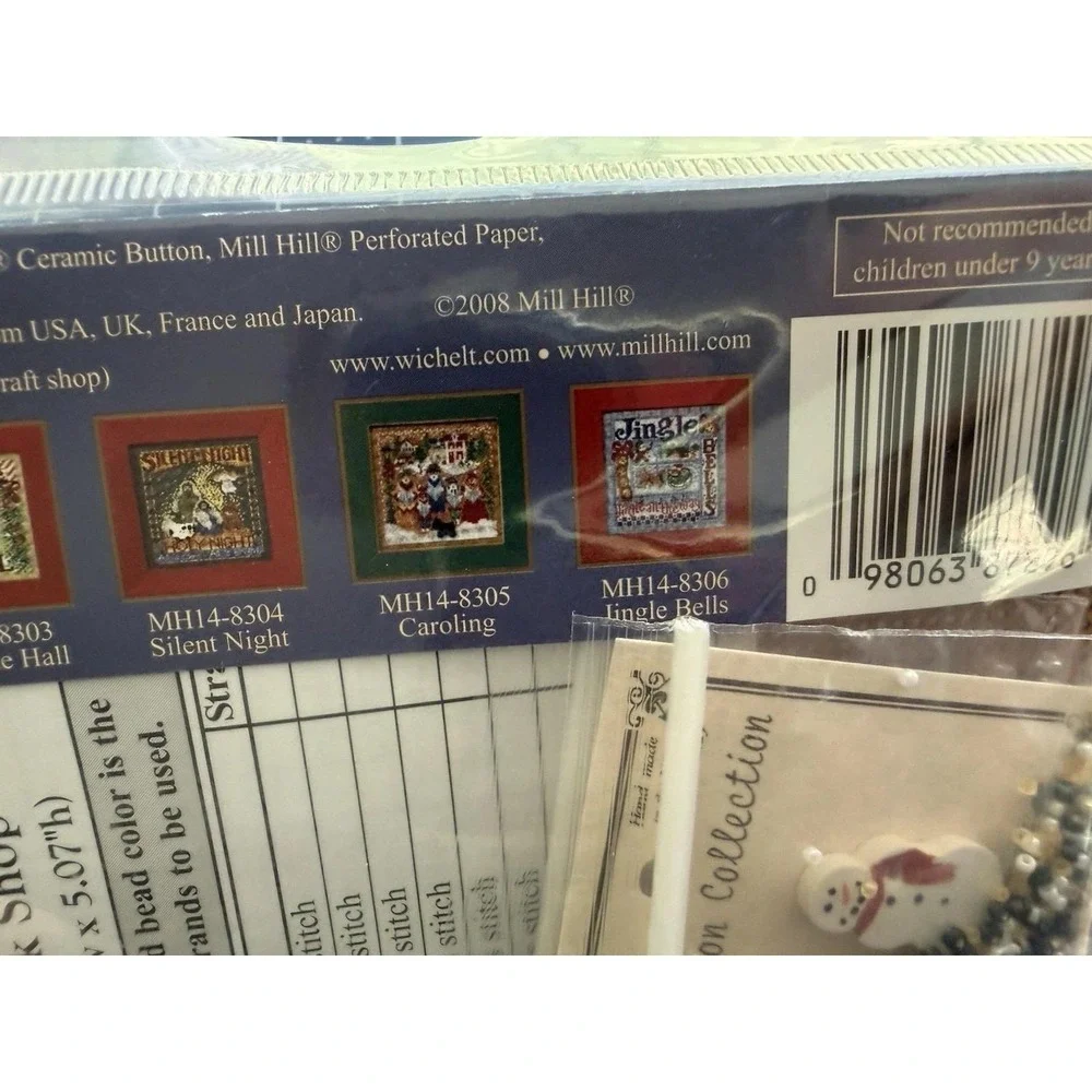 Mill Hill Buttons & Beads Christmas Village Needlework Shop w Ceramic Button