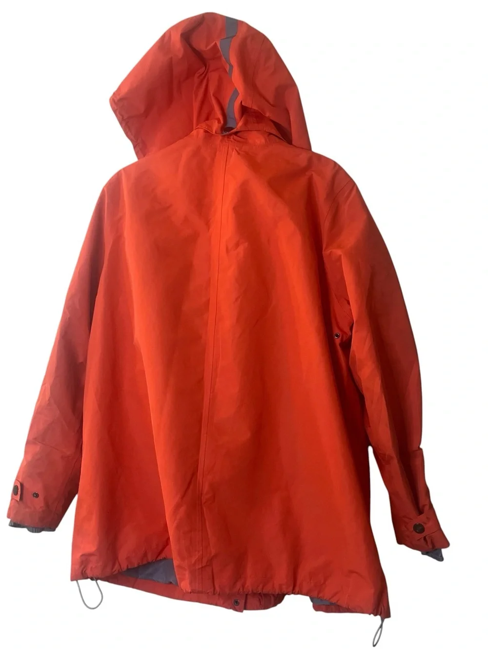 Nuage Bright Orange Hooded Raincoat — Waterproof Hooded Jacket Sz 1X