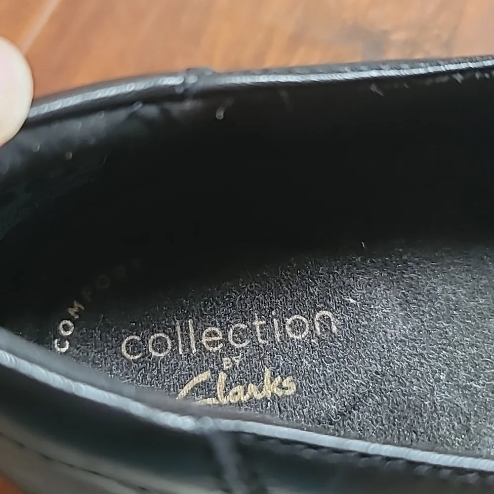 Clark's May Marigold 9M black leather loafer slipon comfy streetwear