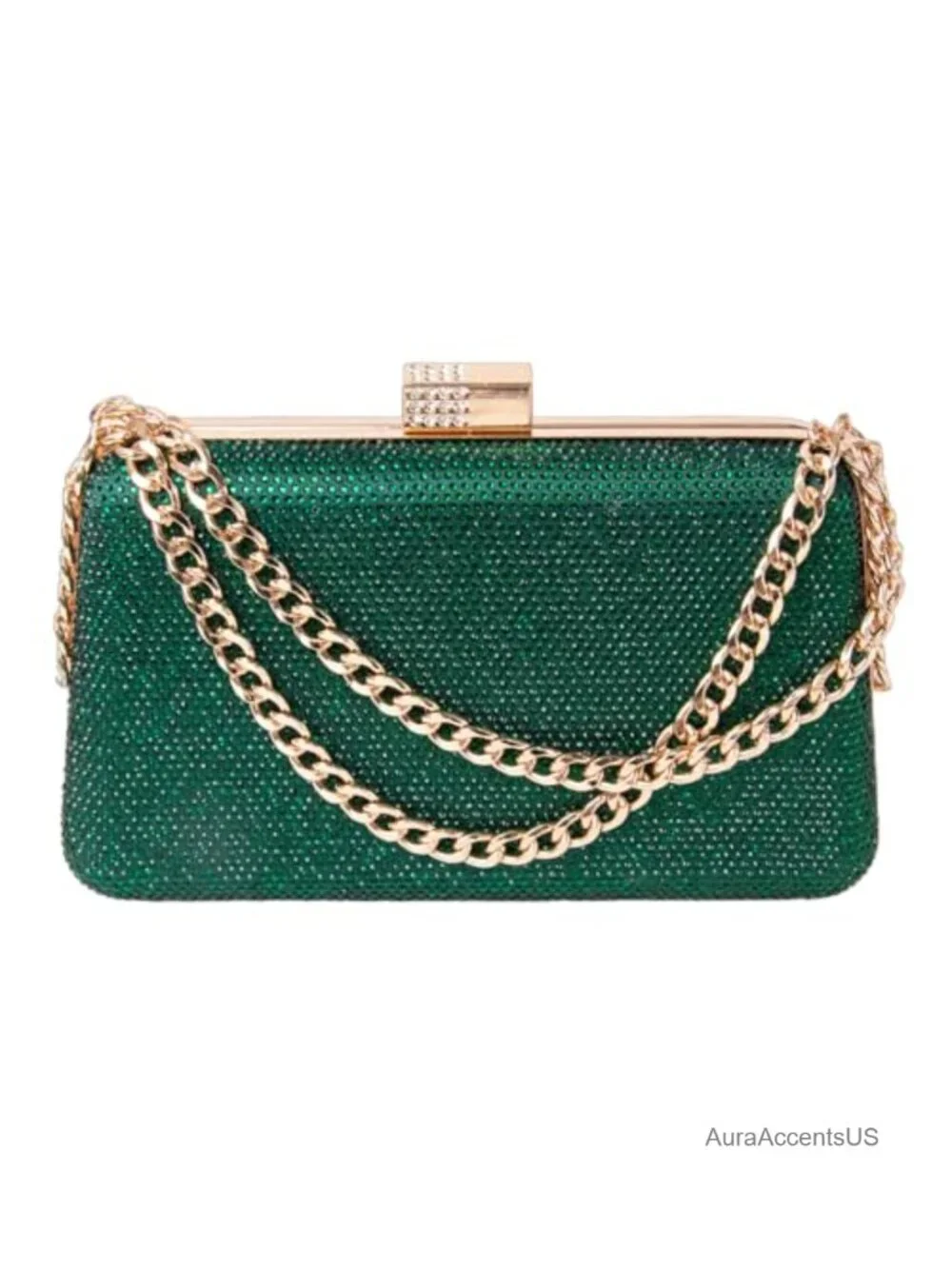 Rhinestone Clutch Evening Bag Sparkly Glitter Formal Handbag Detachable Chain