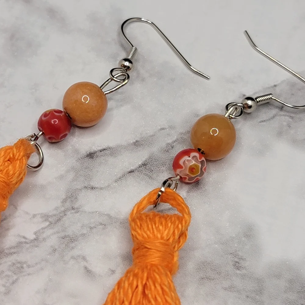 Handmade orange silver hardware
