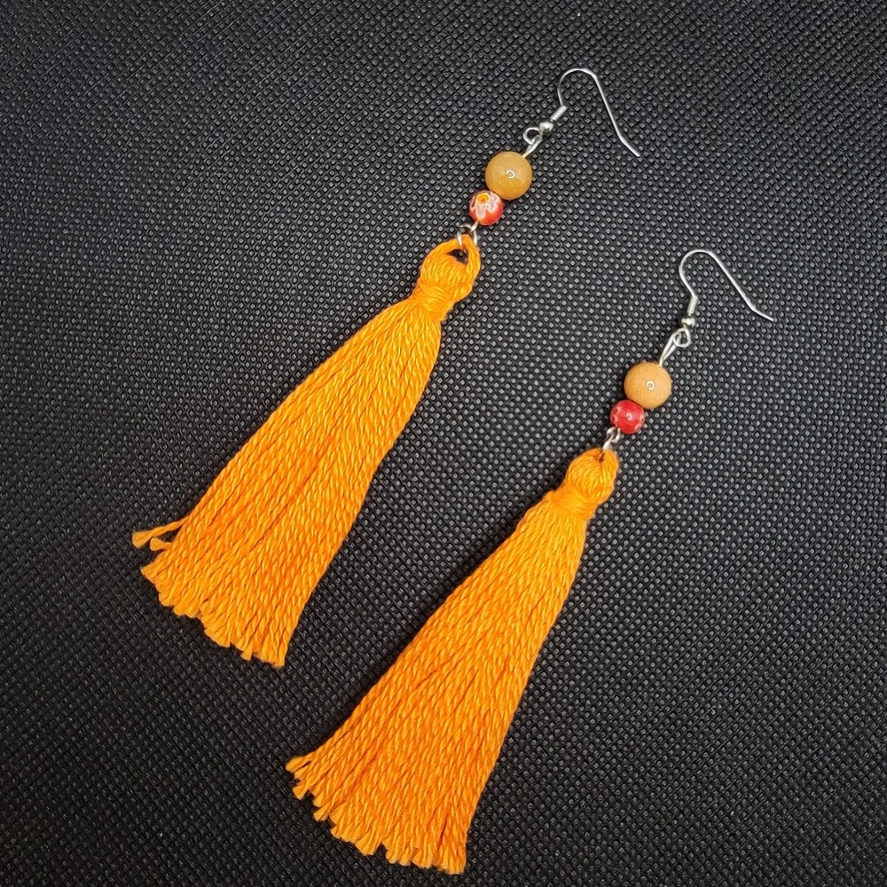 Handmade glass earrings autumn
