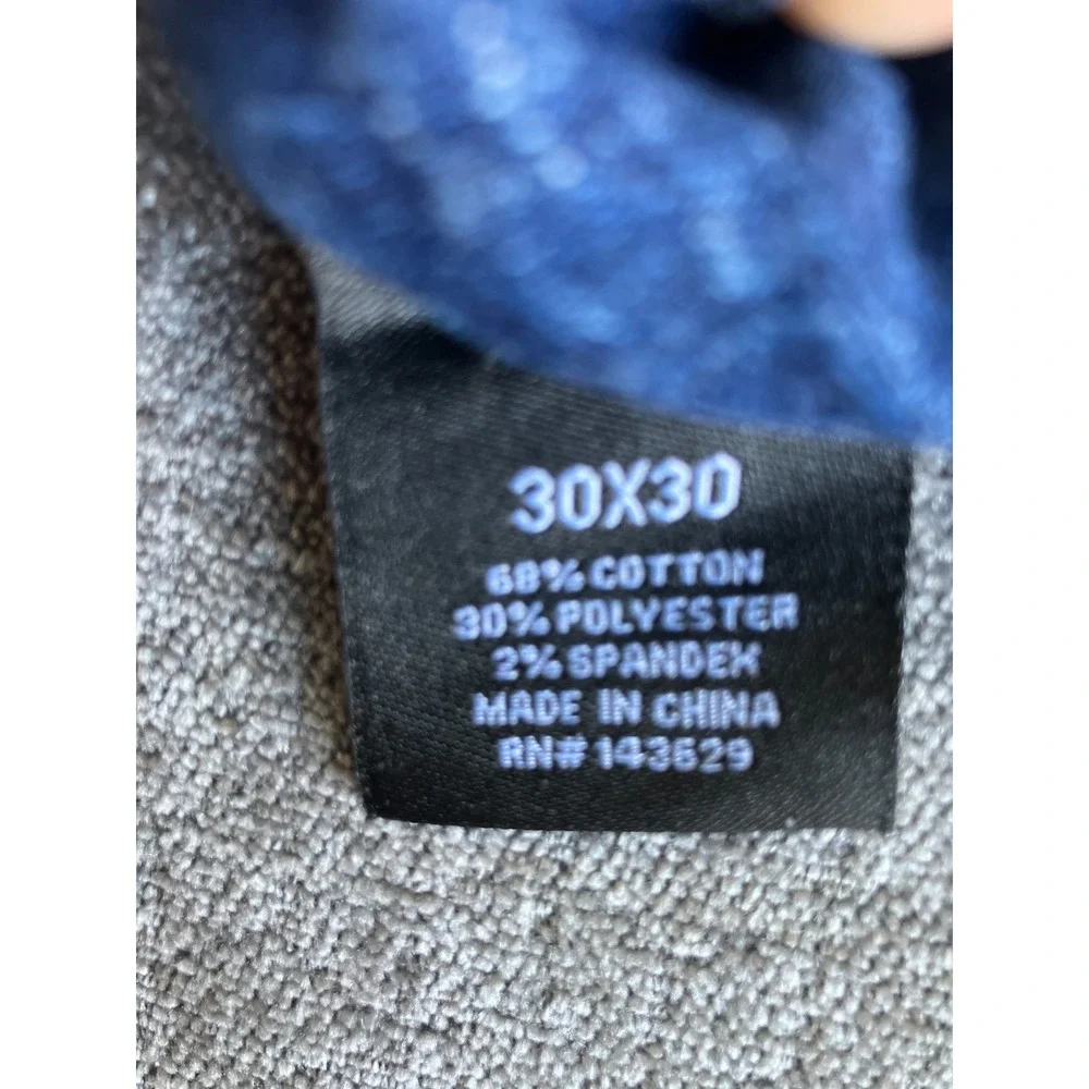 Encrypted Skinny Jeans Men 30x30 Blue Denim Cotton Acid Wash Low Rise Distressed