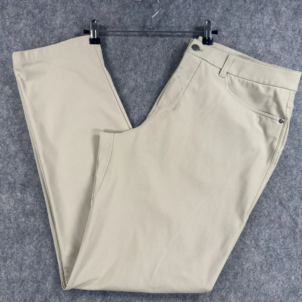 Lululemon ABC 5 Pocket Pants Mens 35x31 Beige‎ Stretch Chino Golf