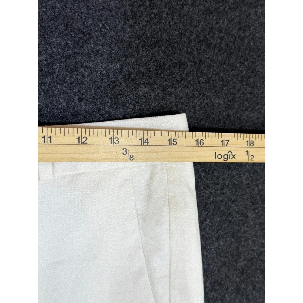 Banana Republic Avery Linen Blend Ankle Pants Women 4 White Straight Leg New Tag