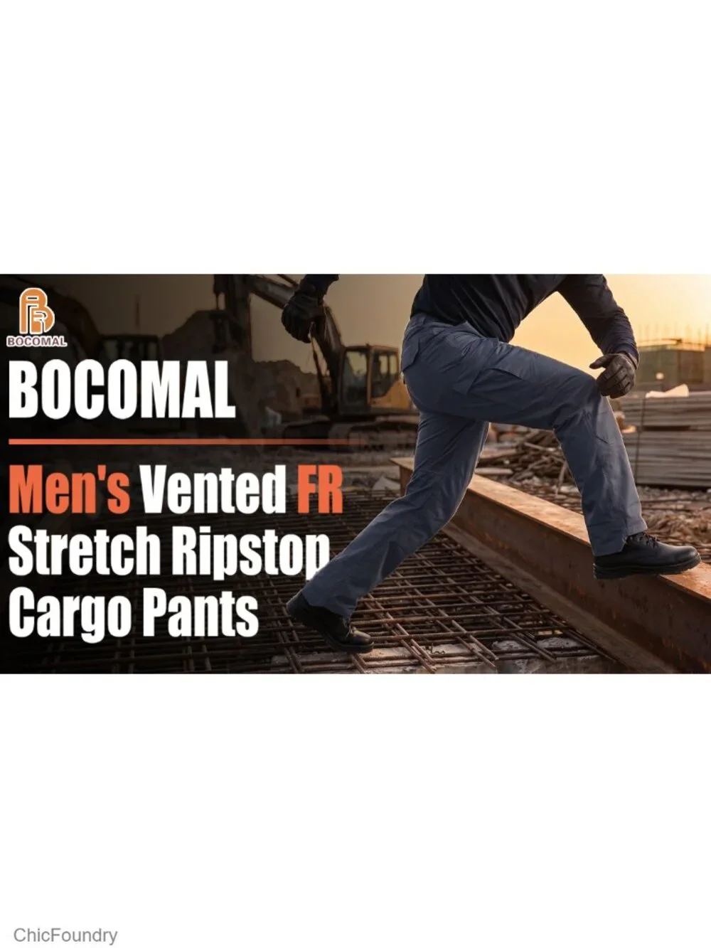 Men's Vented FR Cargo Pants Stretch Ripstop Breathable Airflow Mesh Fire Water