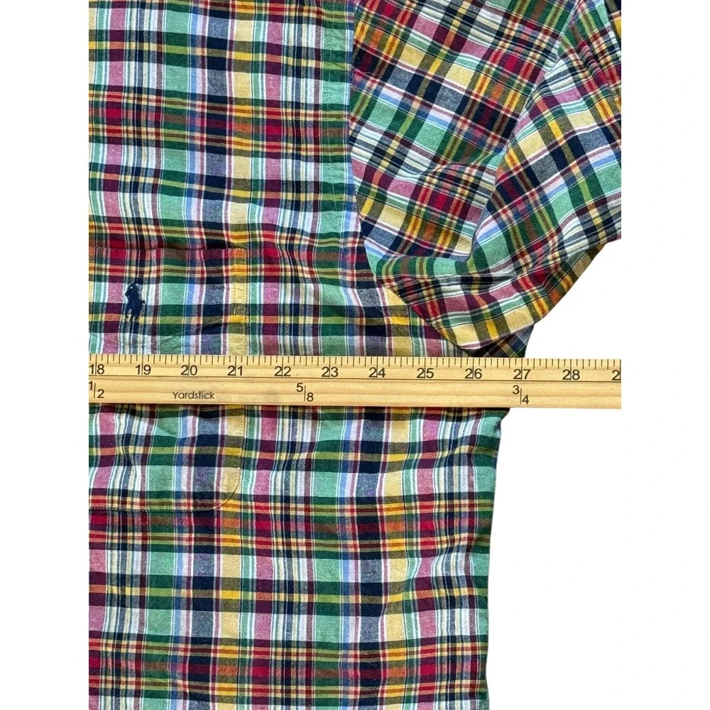 Polo Ralph Lauren Mens XL Blake Plaid Short Sleeve Button Down Shirt Multi Color