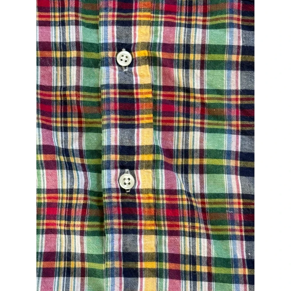Polo Ralph Lauren Mens XL Blake Plaid Short Sleeve Button Down Shirt Multi Color
