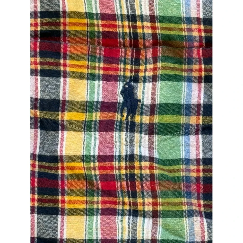Polo Ralph Lauren Mens XL Blake Plaid Short Sleeve Button Down Shirt Multi Color