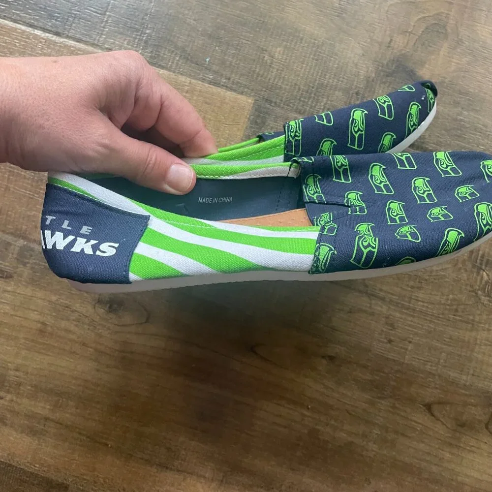 Seattle Seahawks Women's Canvas Flats — Size Medium — New Condition‎