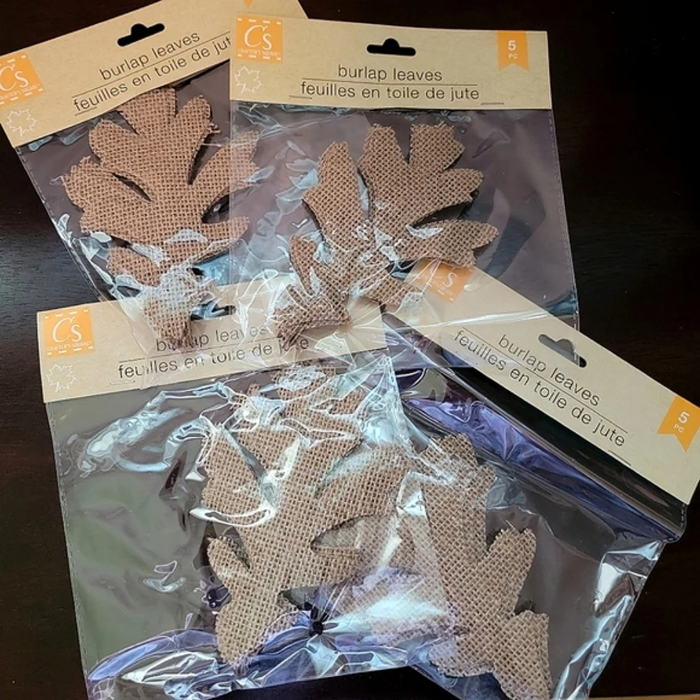 4 pkg of Burlap Leaves