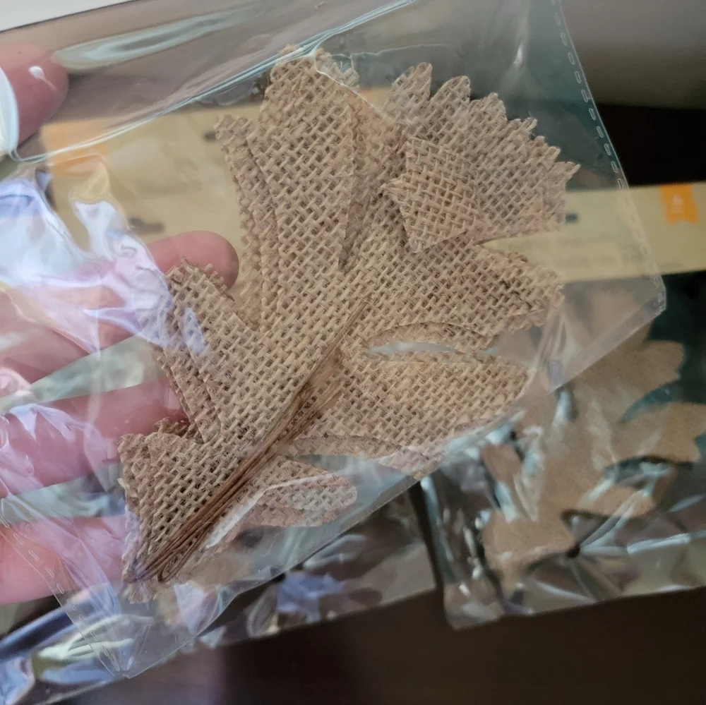 4 pkg of Burlap Leaves