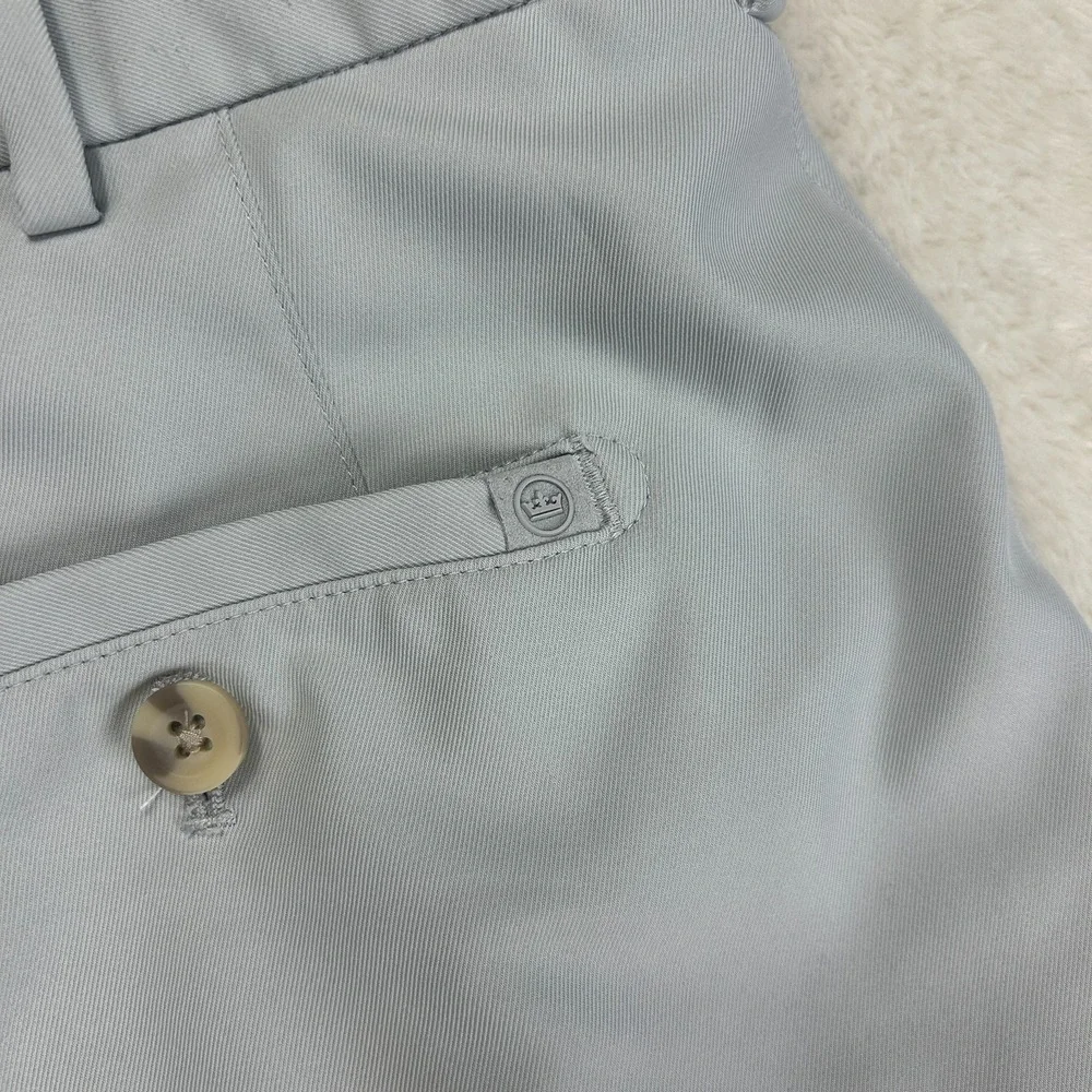Peter Millar Chino Shorts Mens 38 Light Gray Flat Front Golf Performance Comfort