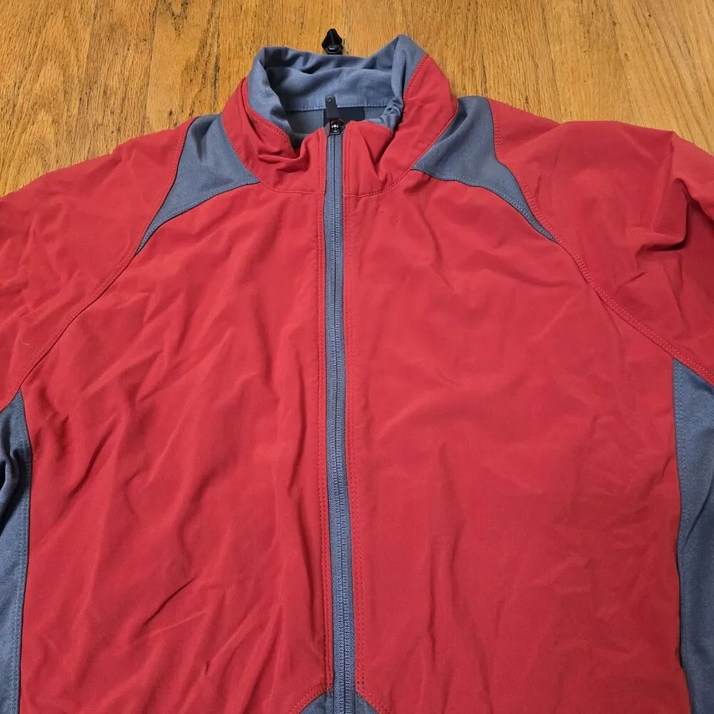 Nike Red And Grey Cycling Full Zip men's Jacket Sz XL long sleeve
