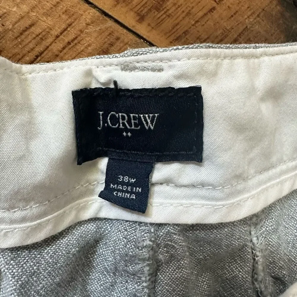 J Crew heathered gray flat front 38 preppy minimalist shorts