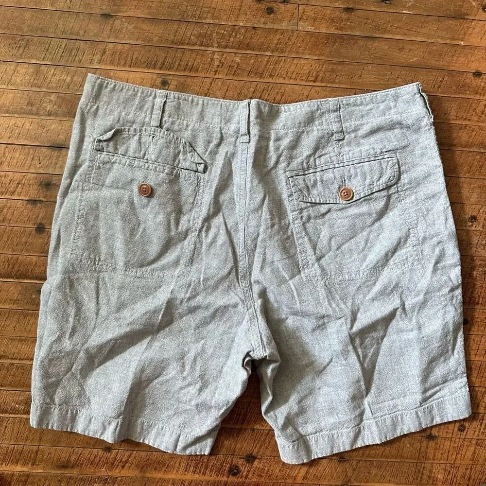J Crew heathered gray flat front 38 preppy minimalist shorts