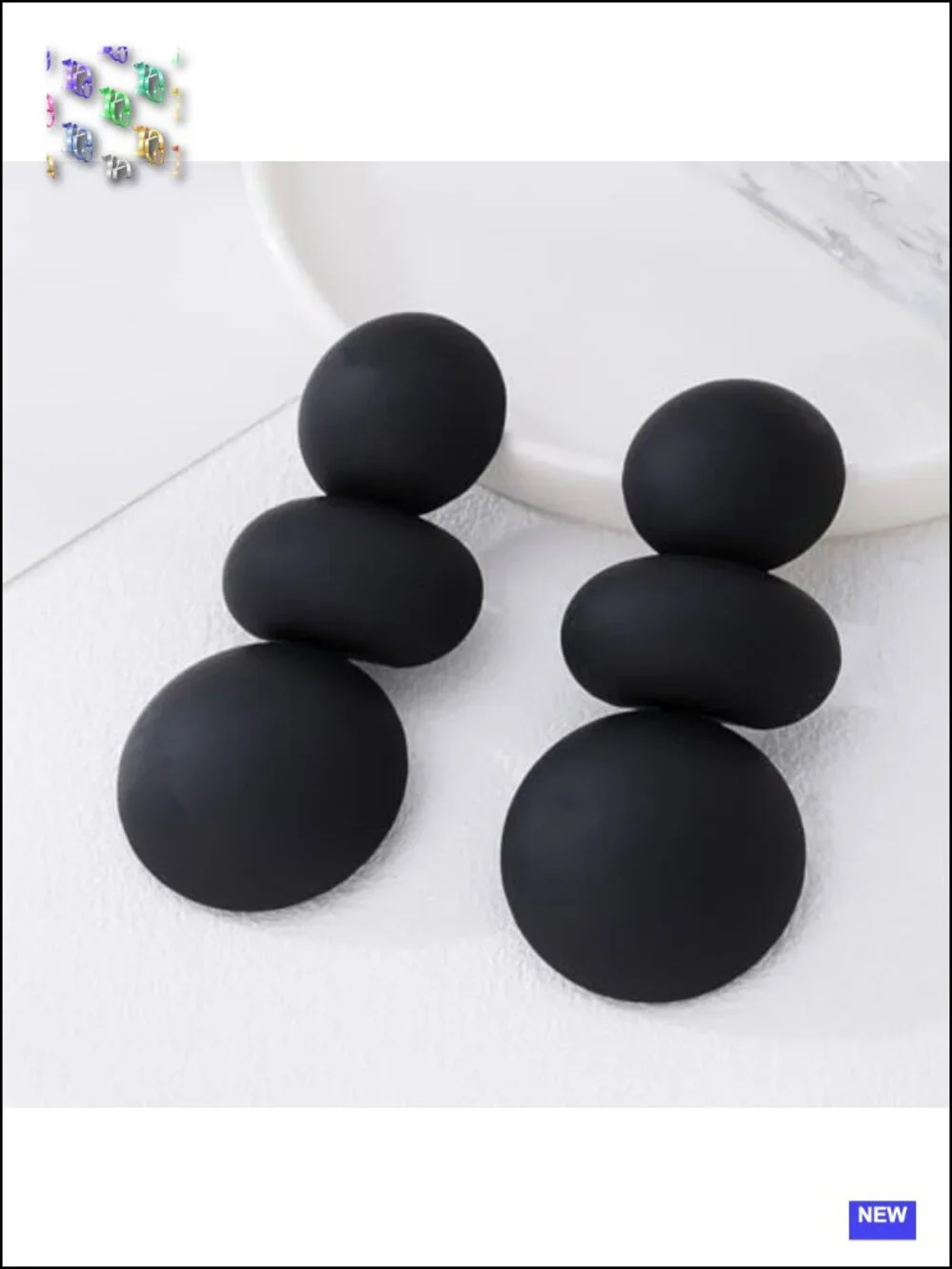3-Tier Irregular Round Disc Dangle Earrings Chunky Geometric Drop Earrings Alloy
