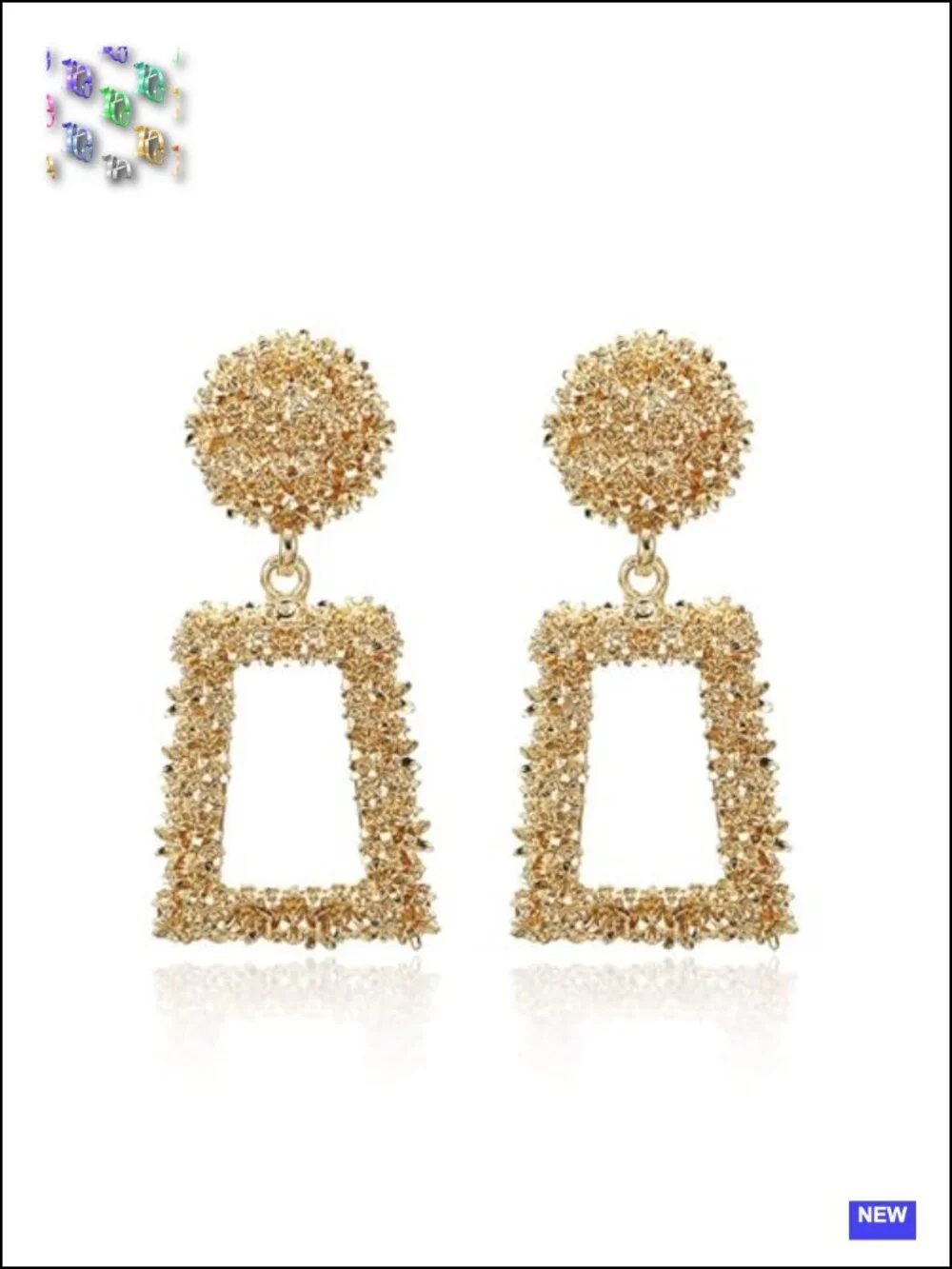 Gold Geometric Dangle Earrings - Hypoallergenic Statement Jewelry